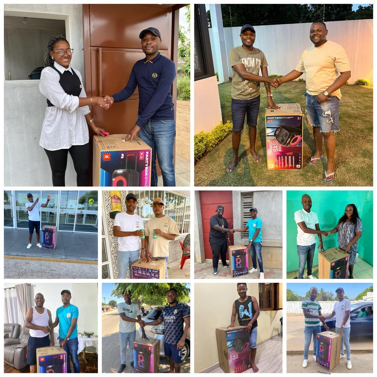 Galeria de clientes satisfeitos com JBL PartyBox da HSM Sound em Moçambique